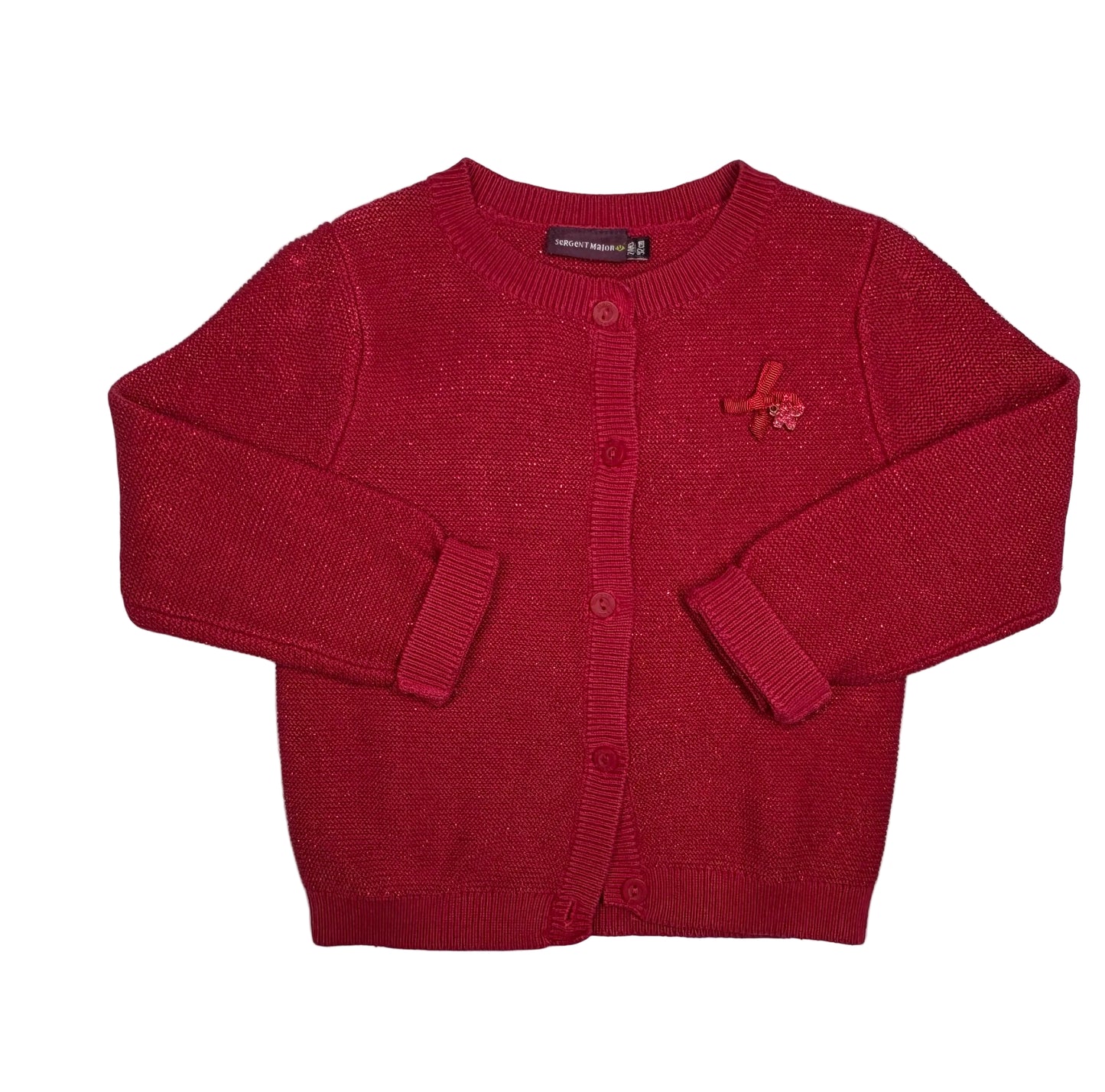 SERGENT MAJOR Red Metallic Cardigan