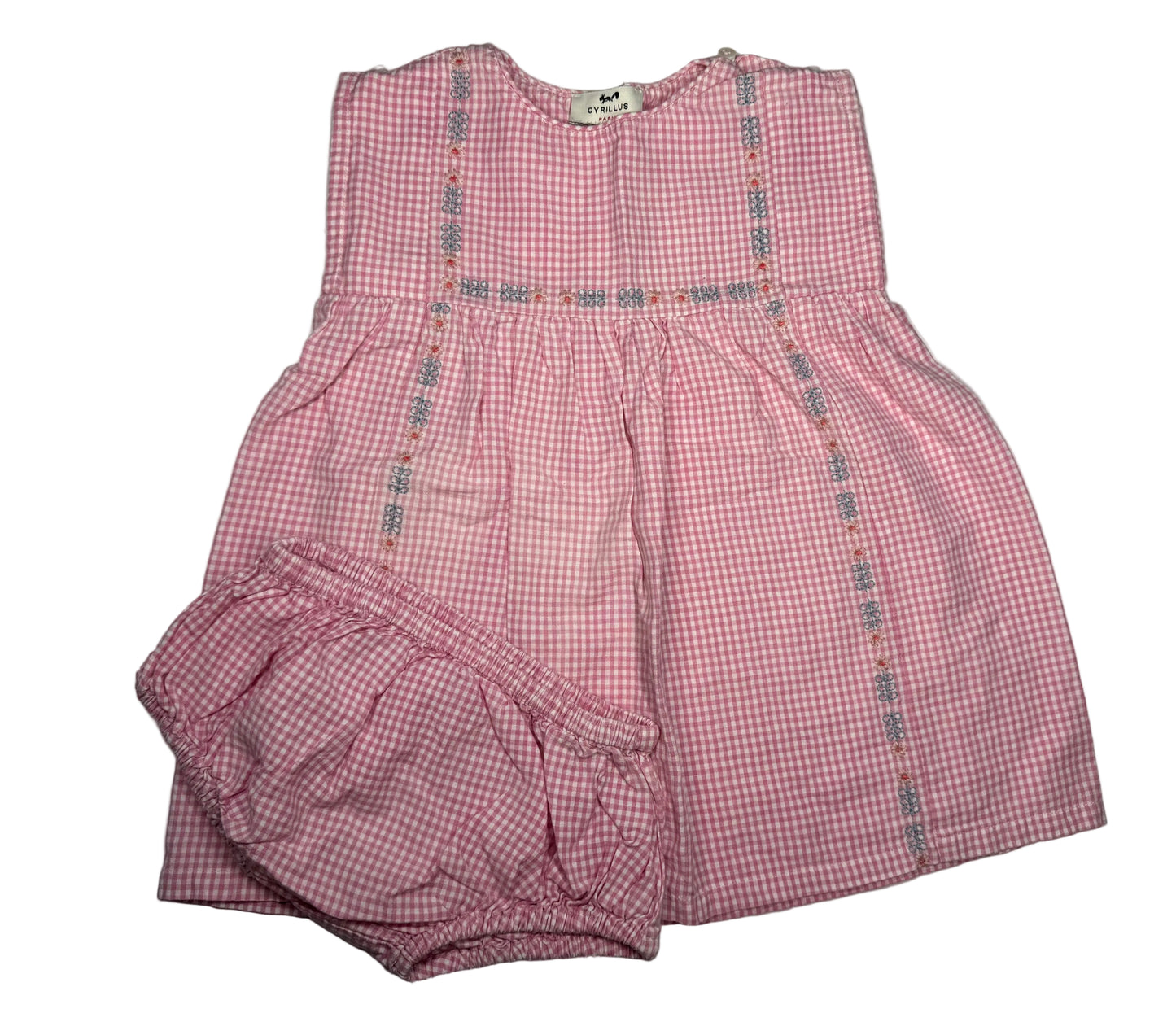CYRILLUS Gingham Dress & Bloomer [Premium]