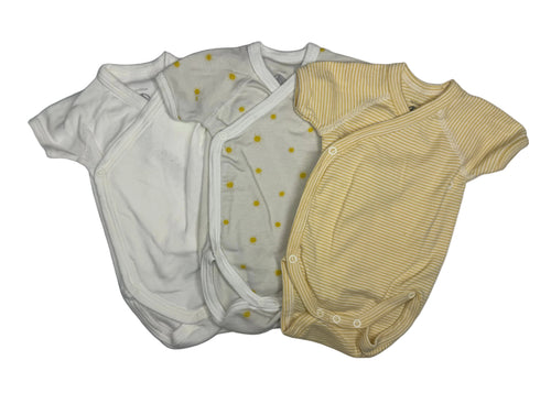 PETIT BATEAU NEWBORN Bodysuit x3