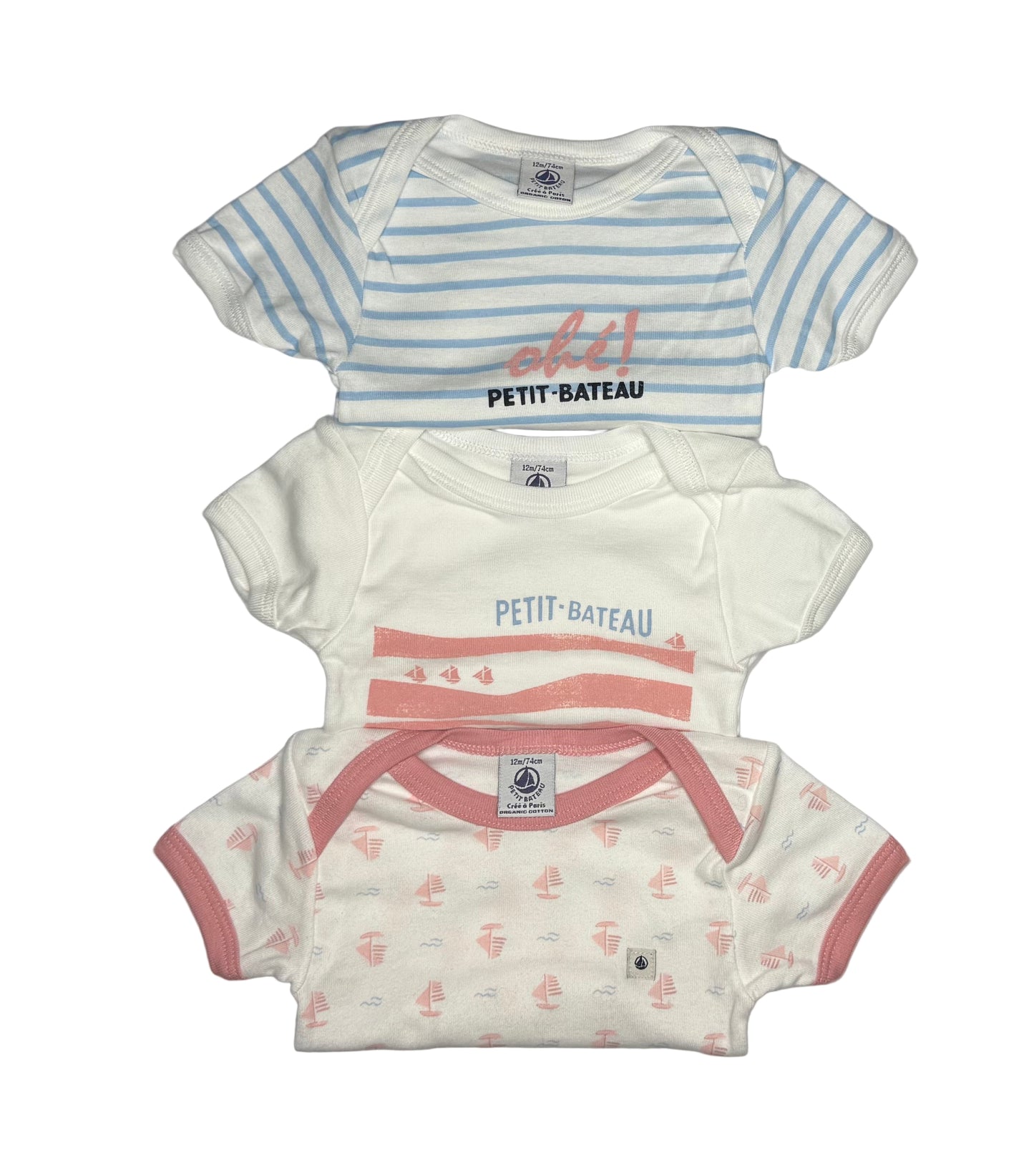 PETIT BATEAU Bodysuits x3
